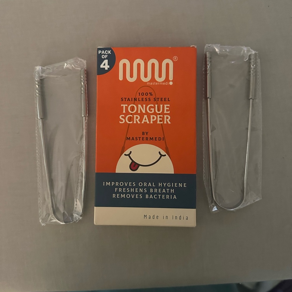 Stainless Steel Tongue Scraper- set of 2